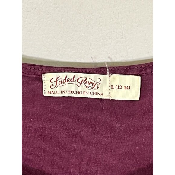 Retro Floral Tank L Purple Chevron Boho Hippie Indie Folk Colorful - Picture 2 of 9